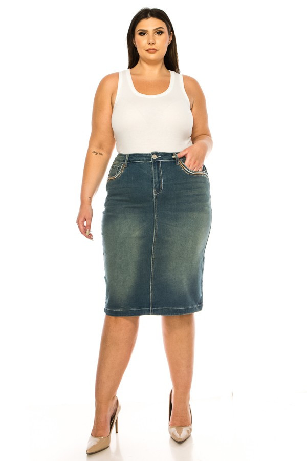 Denim Skirt Plus Size