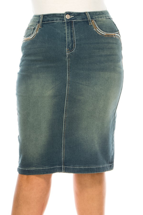 Denim Skirt Plus Size