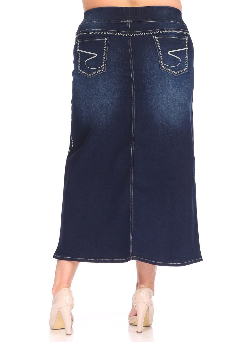 Denim Long Skirt Plus Size