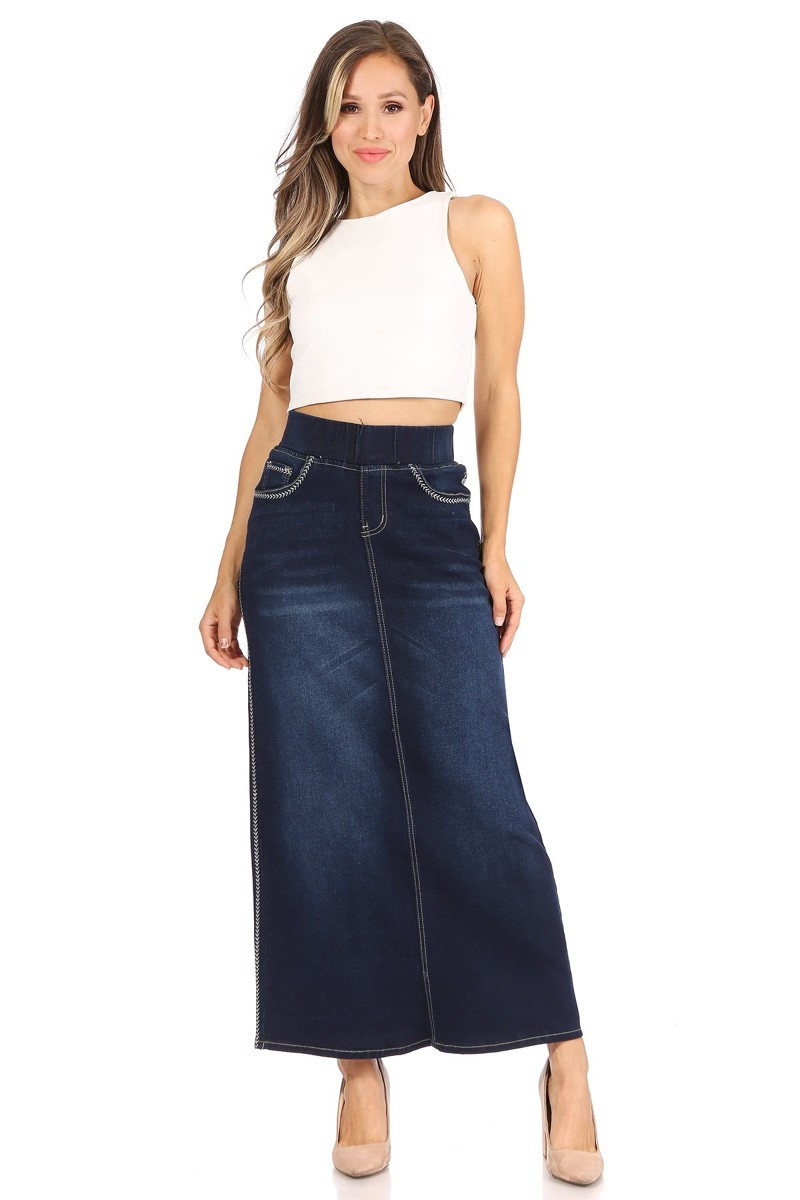 Denim Long Skirt