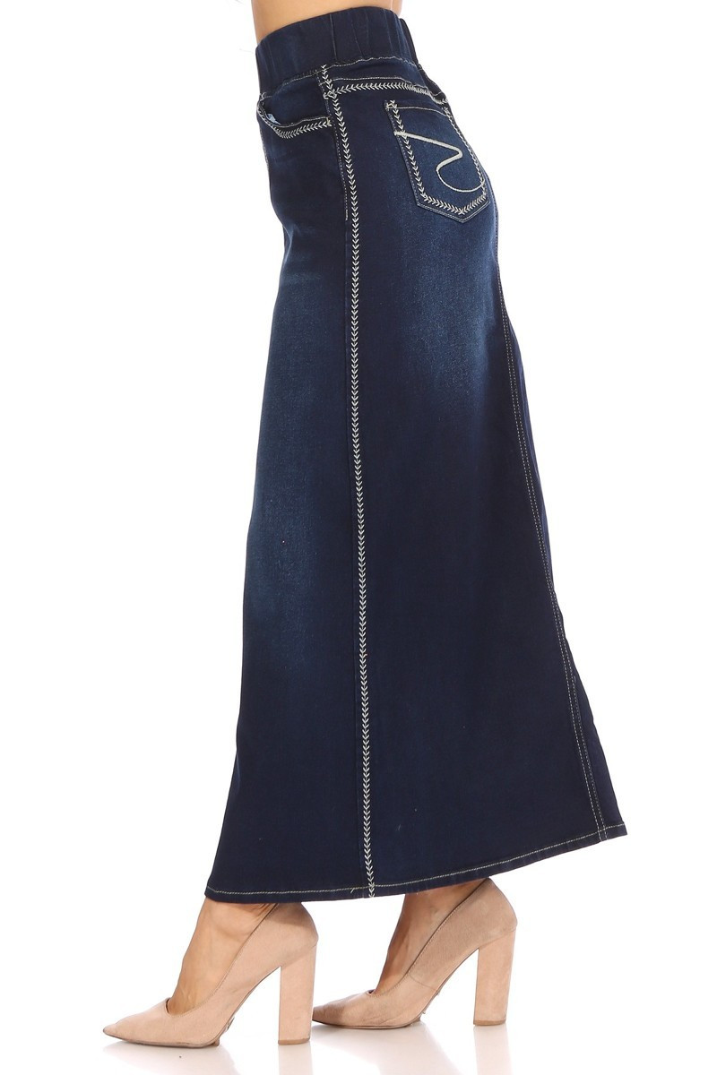 Denim Long Skirt