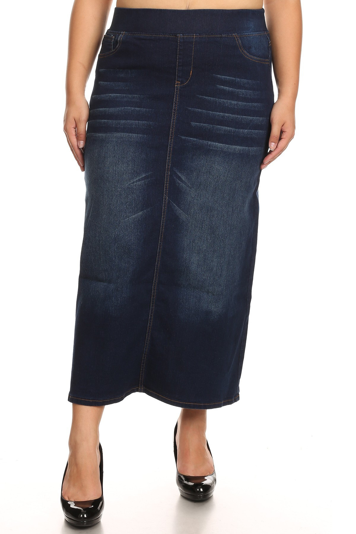 Denim Long Skirt Extended Plus Size