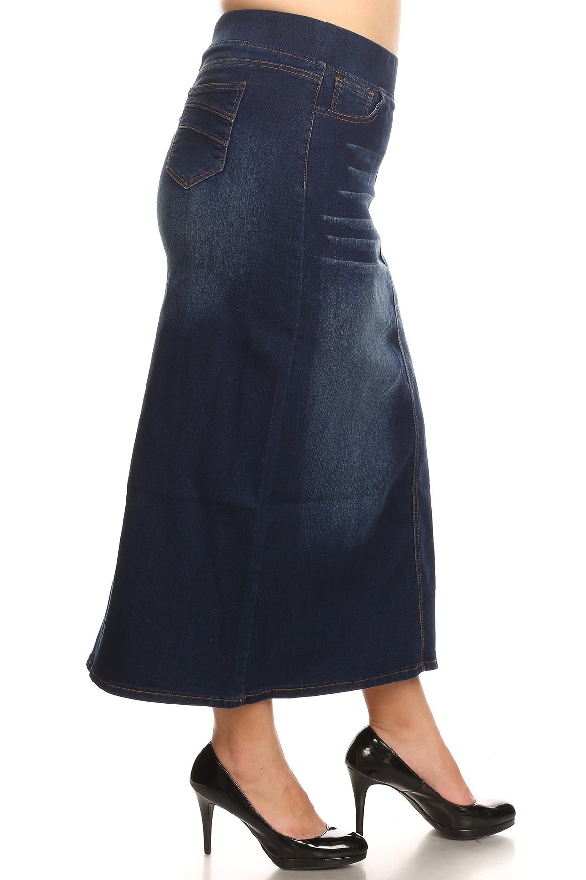 Denim Long Skirt Extended Plus Size