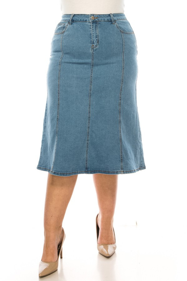 Denim Skirt Plus Size