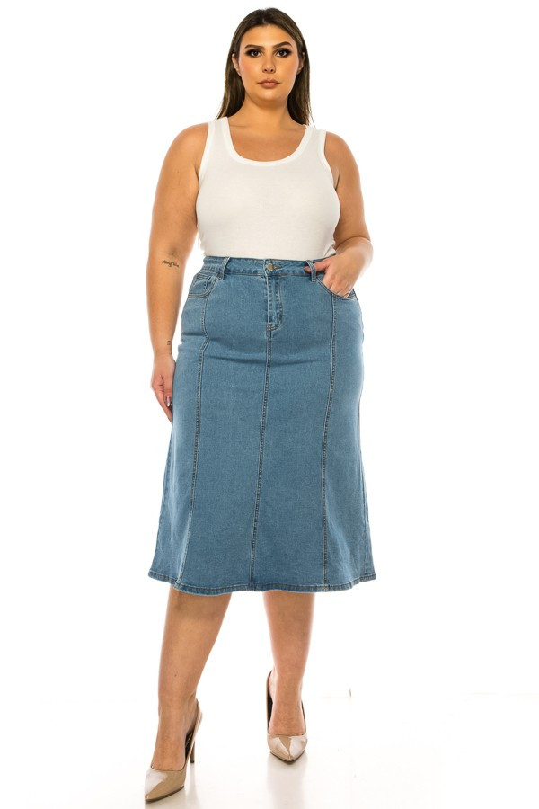 Denim Skirt Plus Size