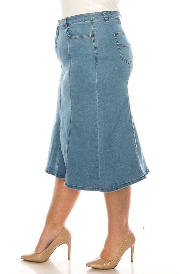 Denim Skirt Plus Size
