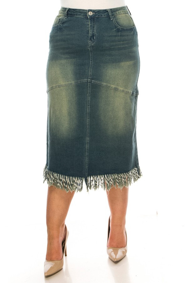 Denim Long Skirt Plus Size