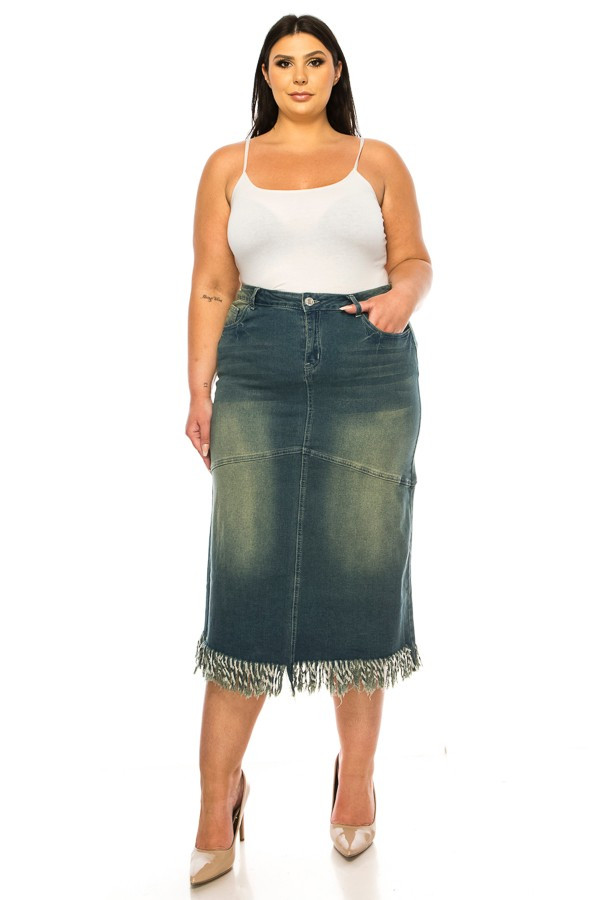 Denim Long Skirt Plus Size