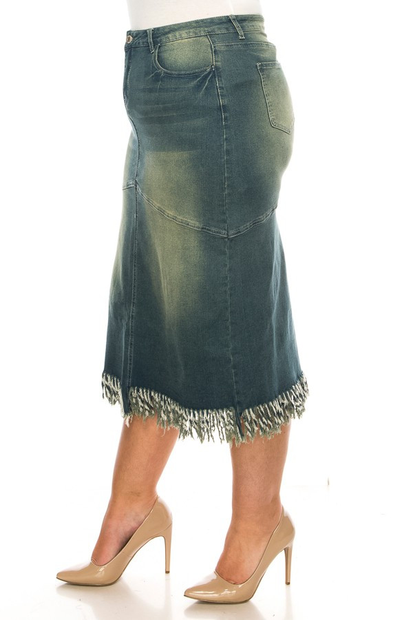 Denim Long Skirt Plus Size