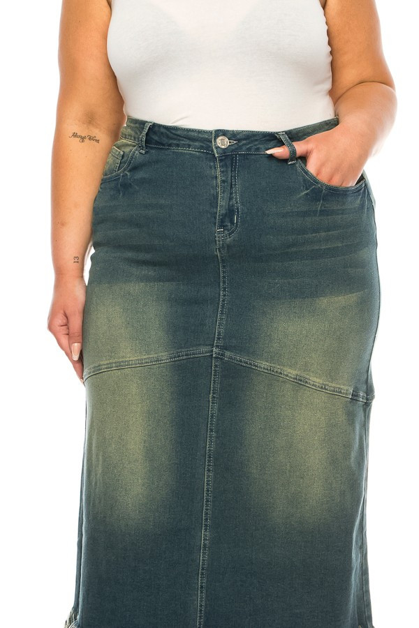 Denim Long Skirt Plus Size