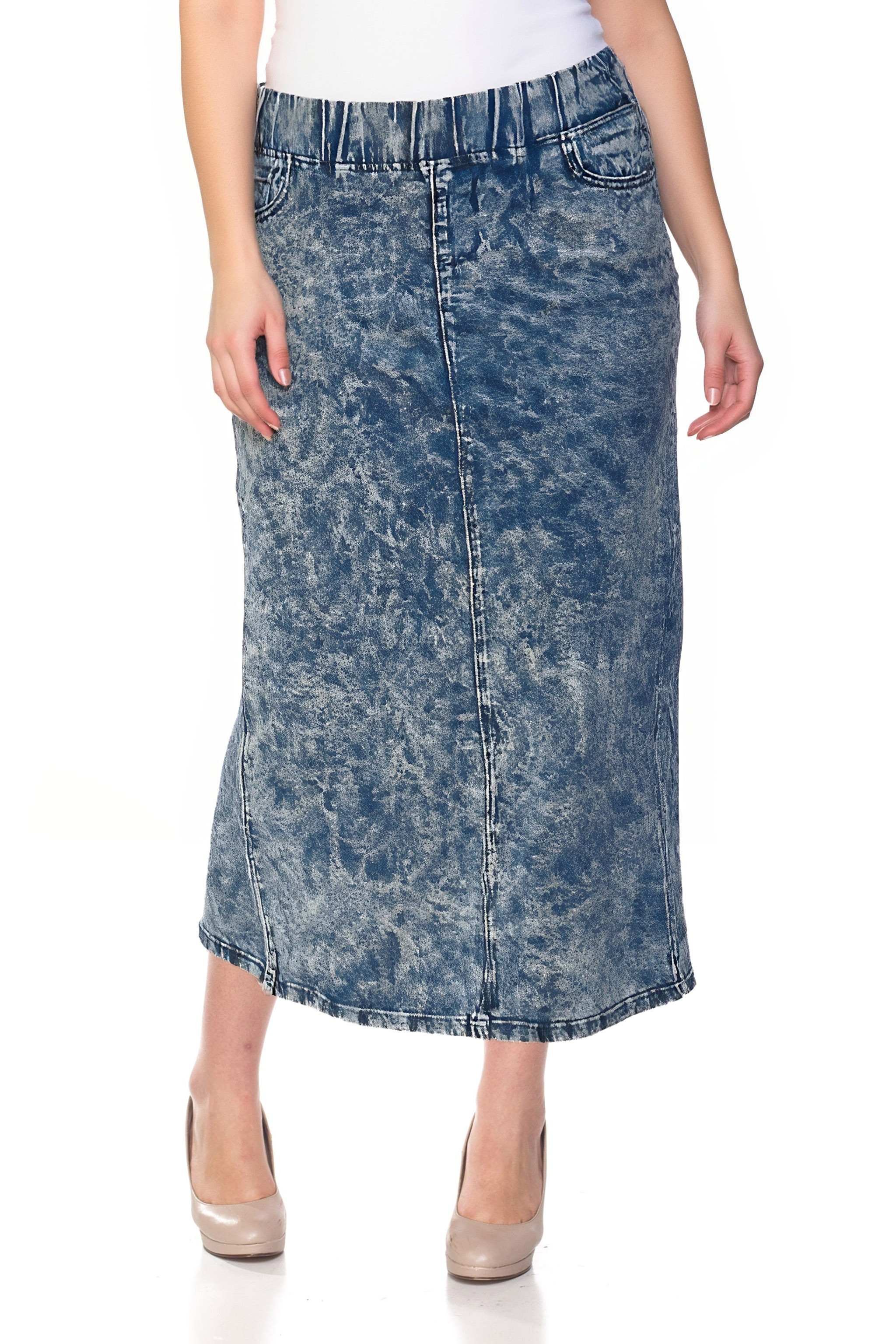 Denim Long Skirt Plus Size