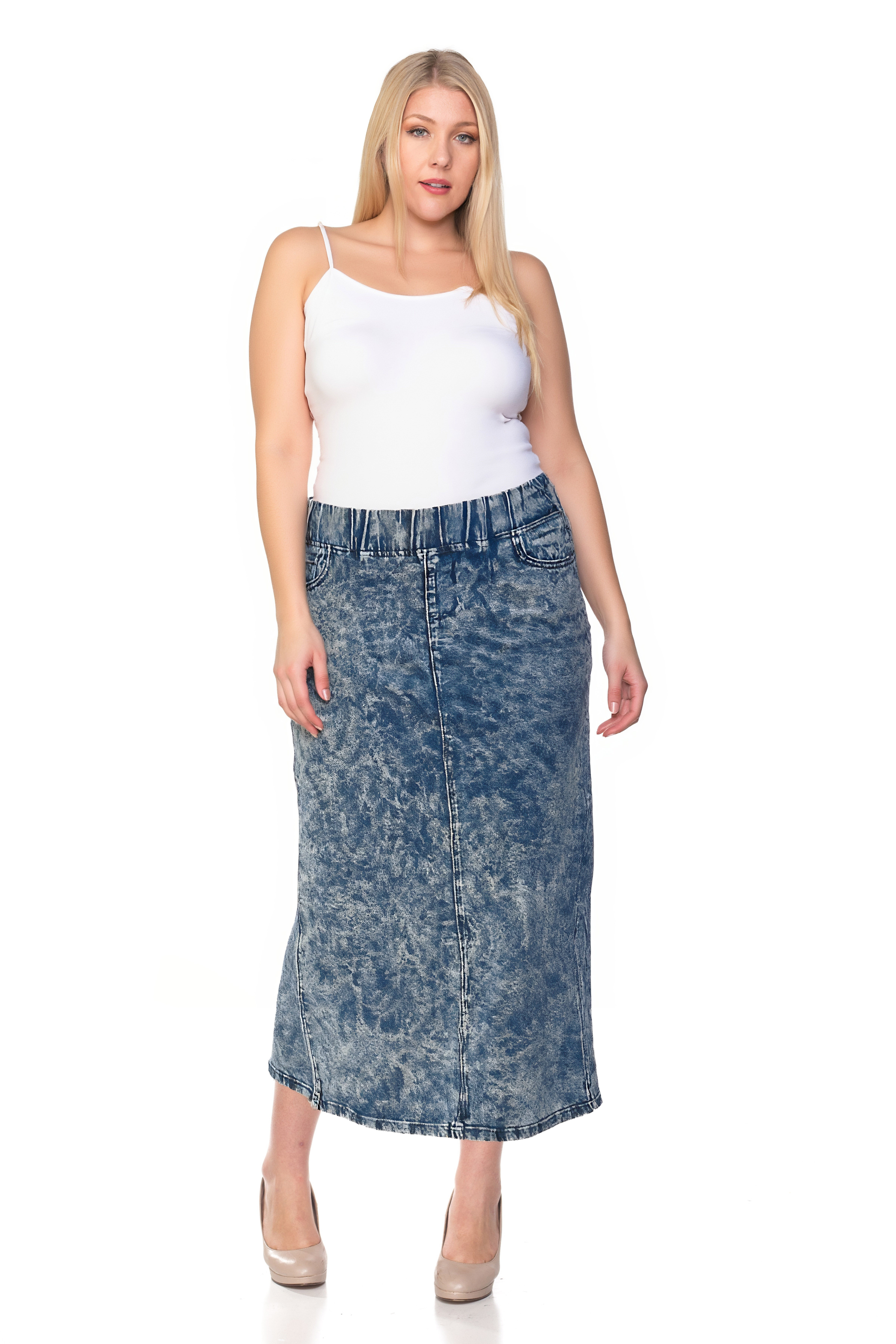 Denim Long Skirt Plus Size