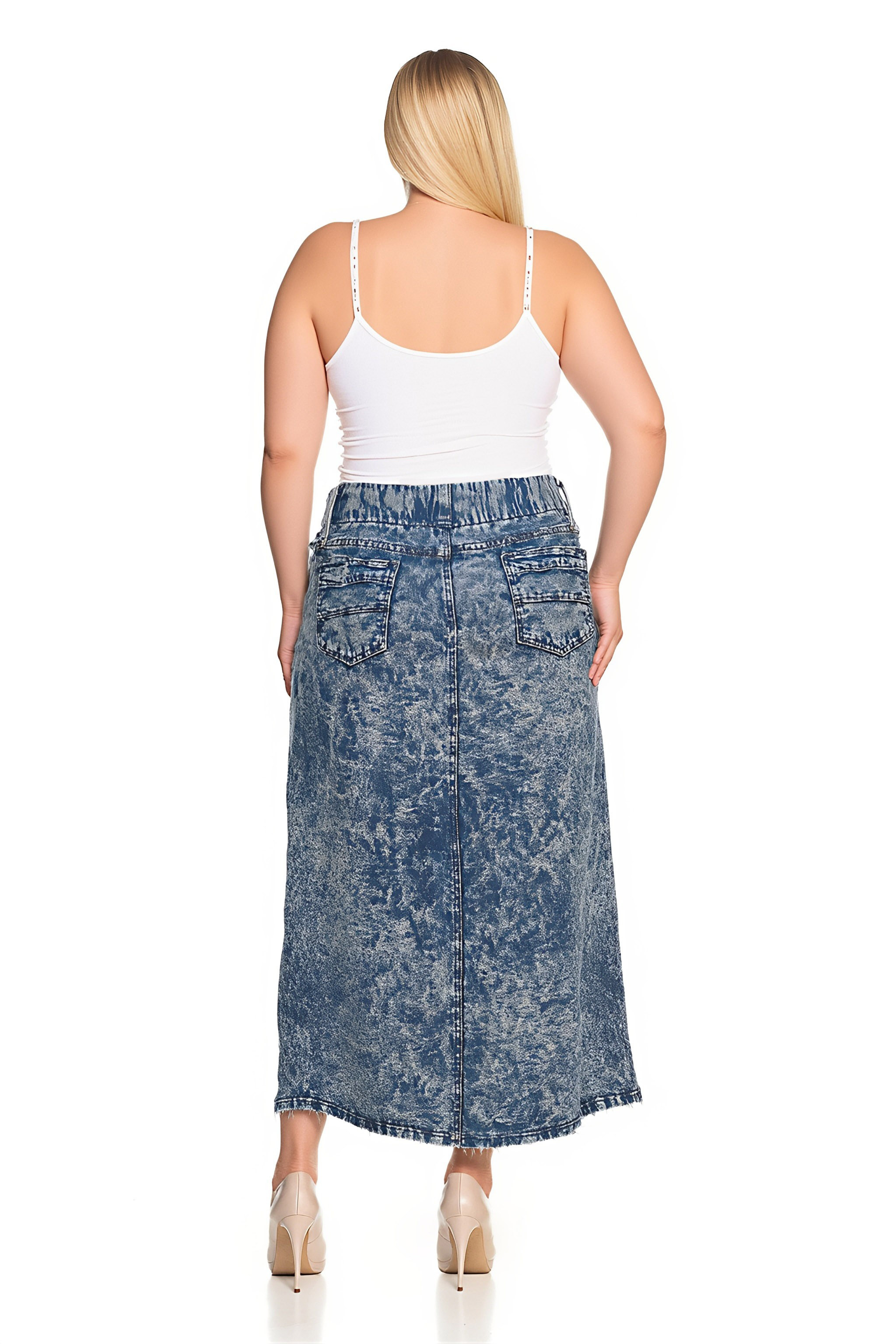 Denim Long Skirt Plus Size