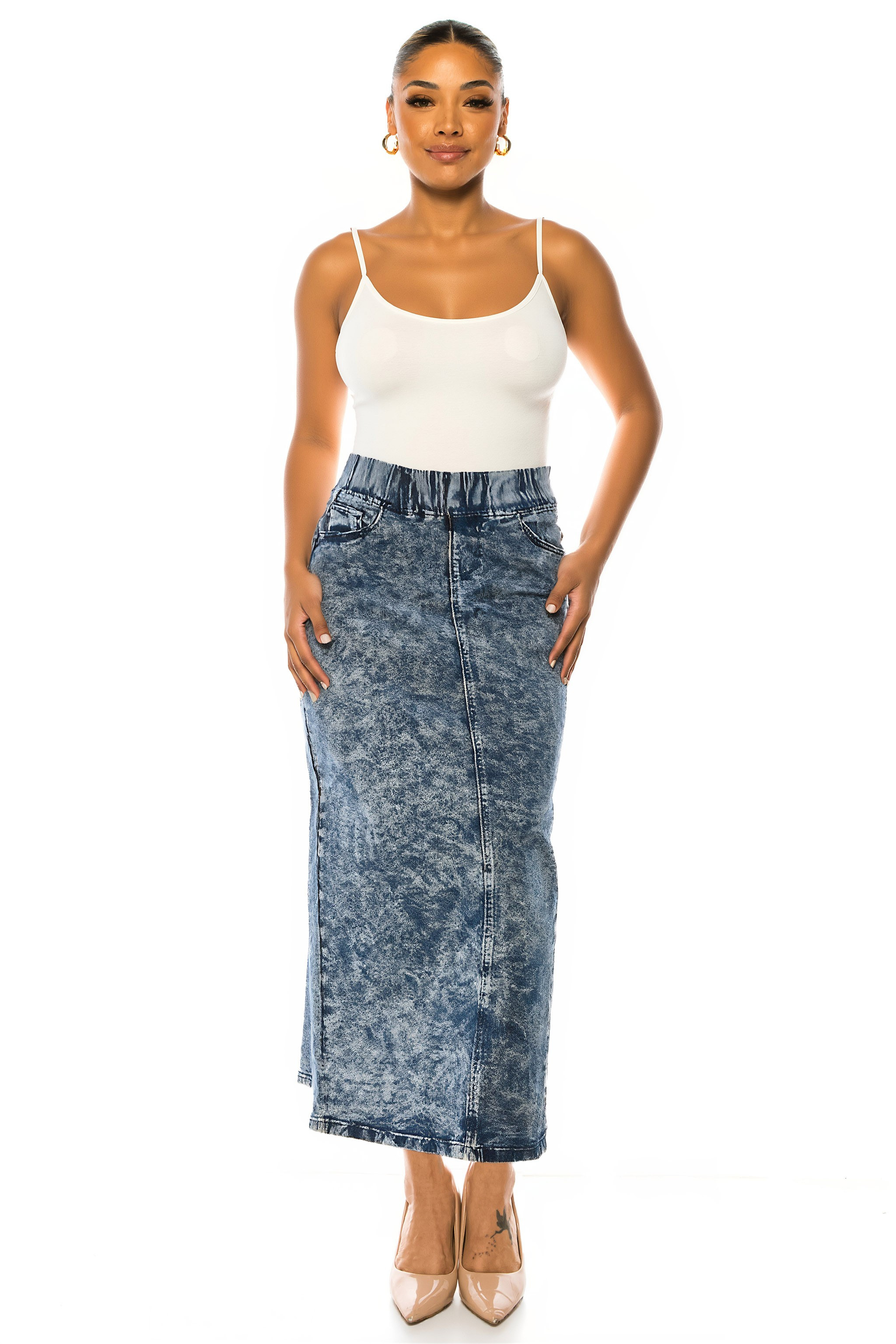 Denim Long Skirt