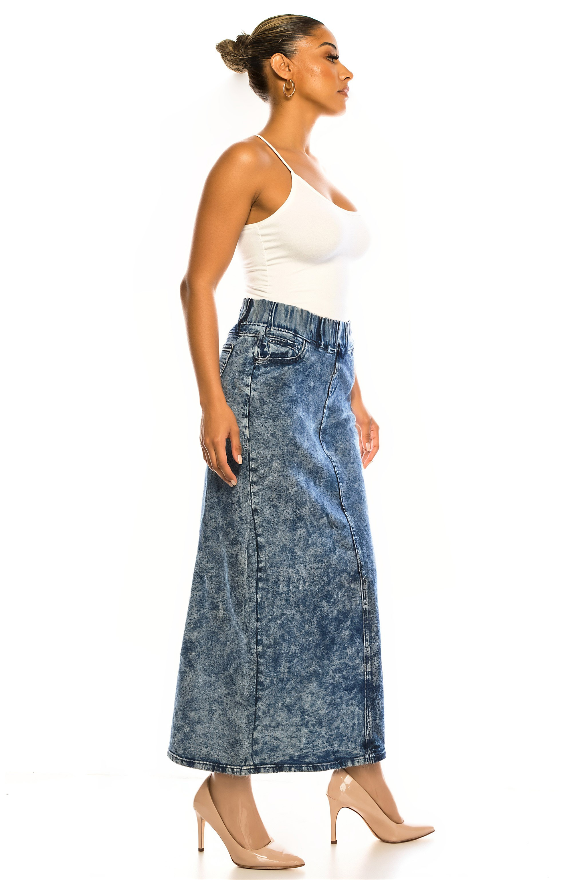 Denim Long Skirt