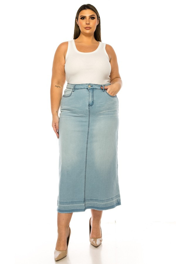 Denim Long Skirt Plus Size