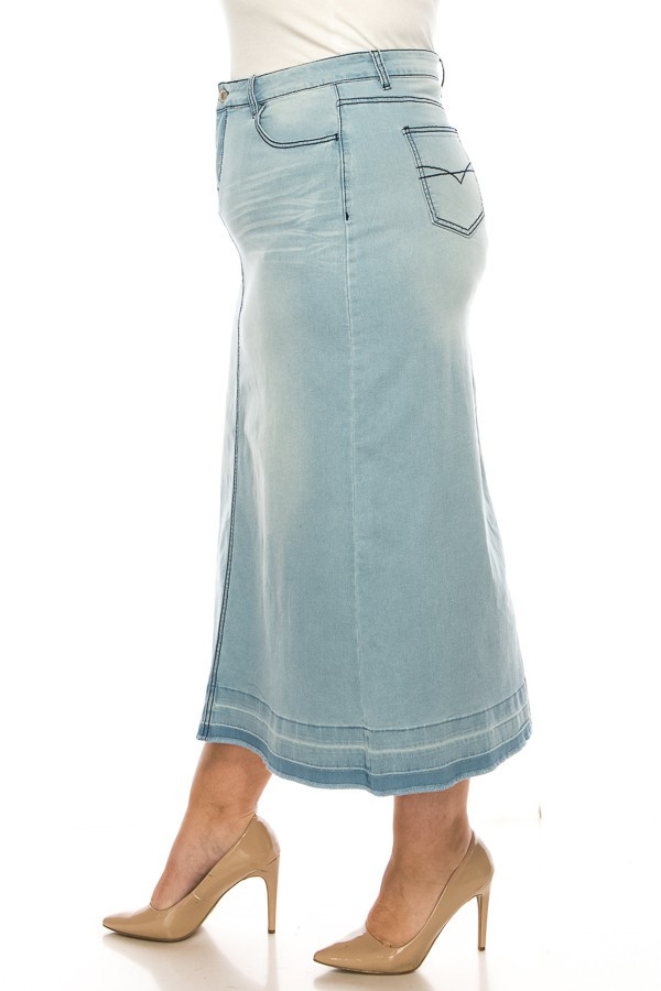 Denim Long Skirt Plus Size
