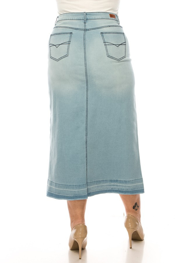 Denim Long Skirt Plus Size