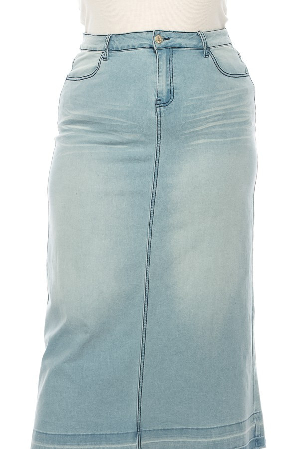 Denim Long Skirt Plus Size