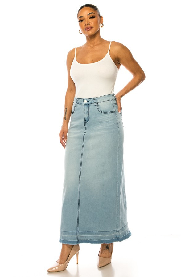 Denim Long Skirt