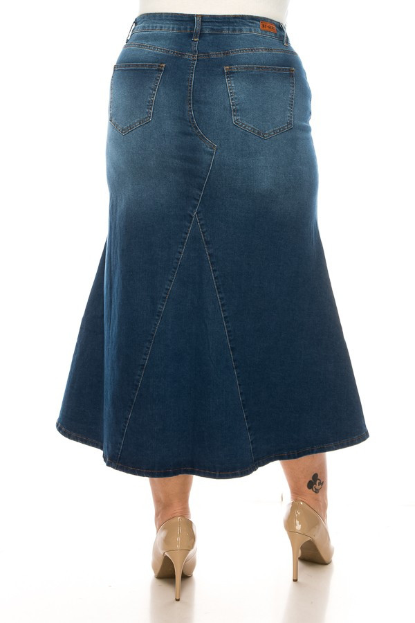 Denim Long Skirt Plus Size