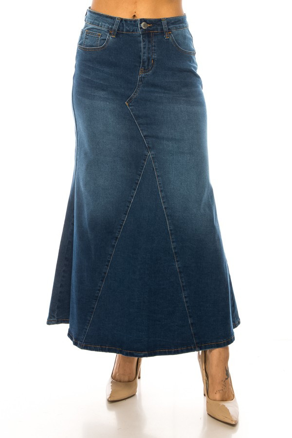 Denim Long Skirt
