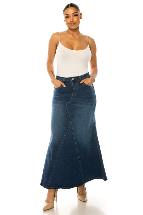 Denim Long Skirt