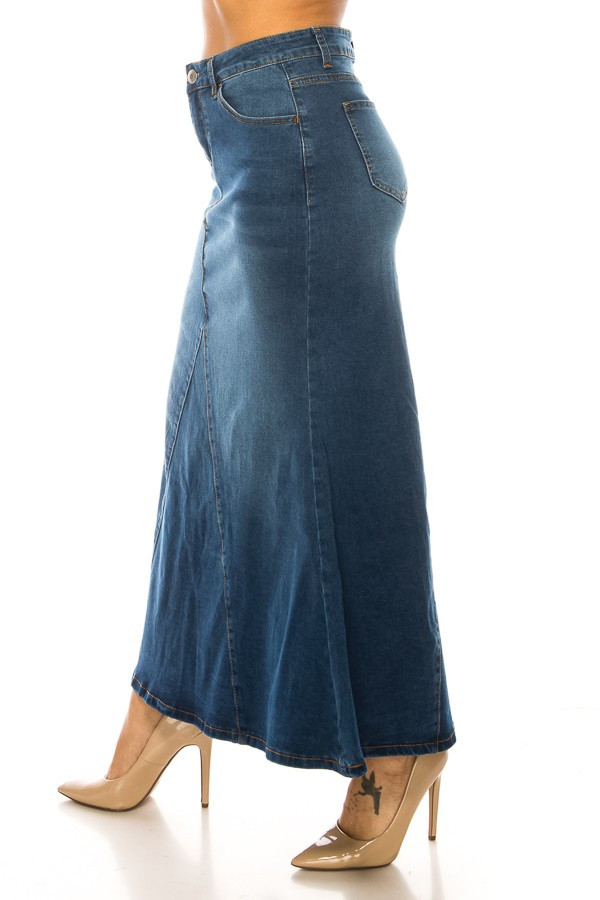 Denim Long Skirt