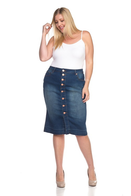 Denim Skirt Plus Size