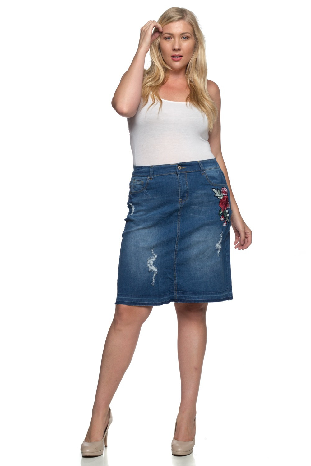 Denim Skirt Plus Size