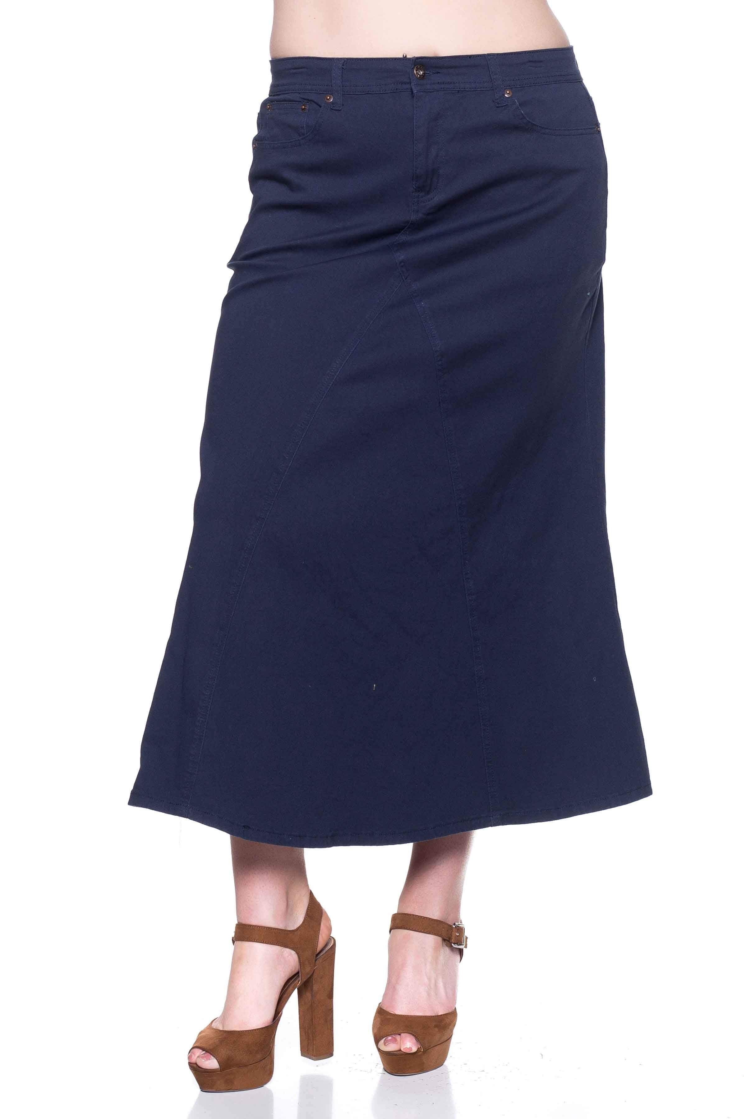 Denim Long Skirt Plus Size