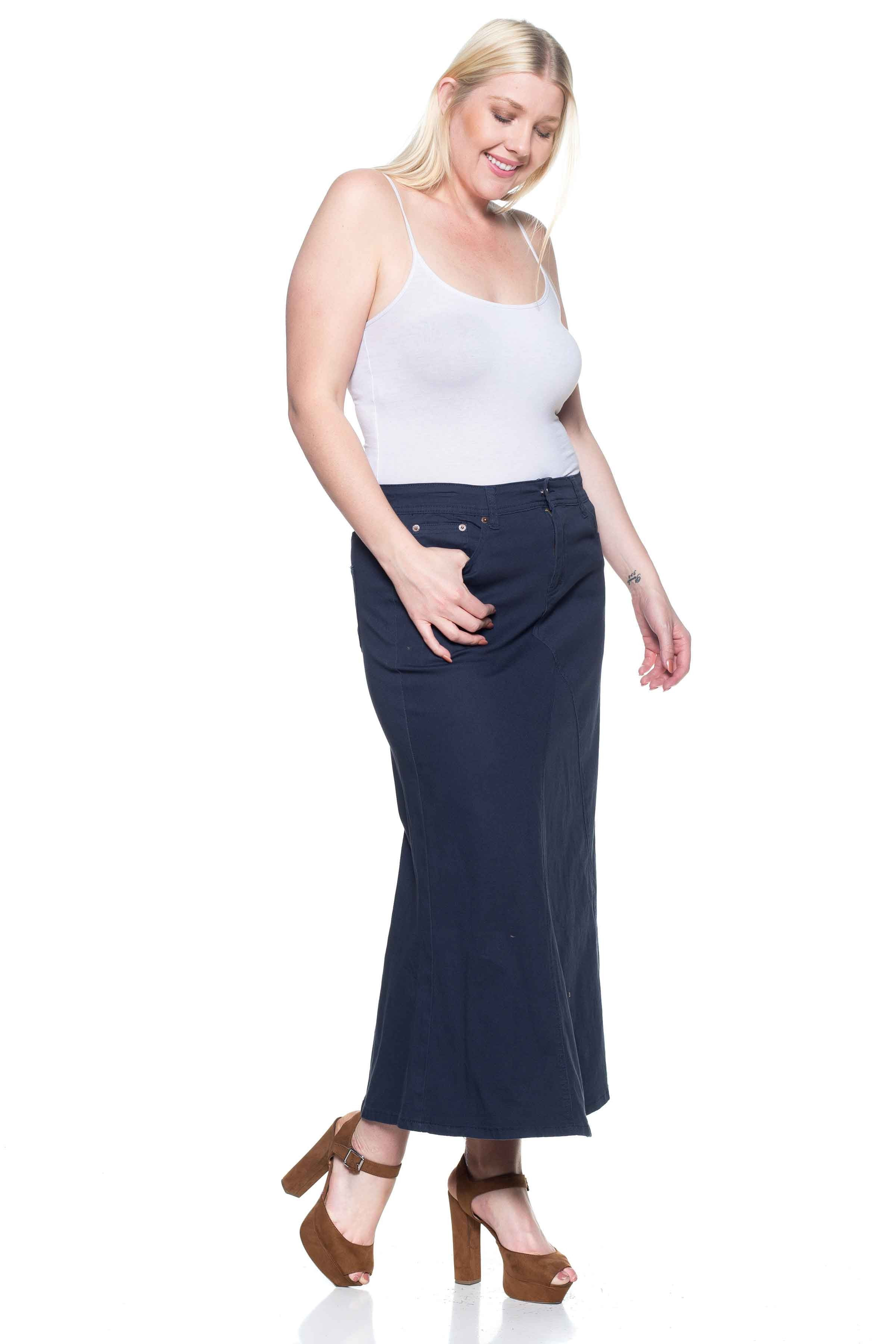 Denim Long Skirt Plus Size