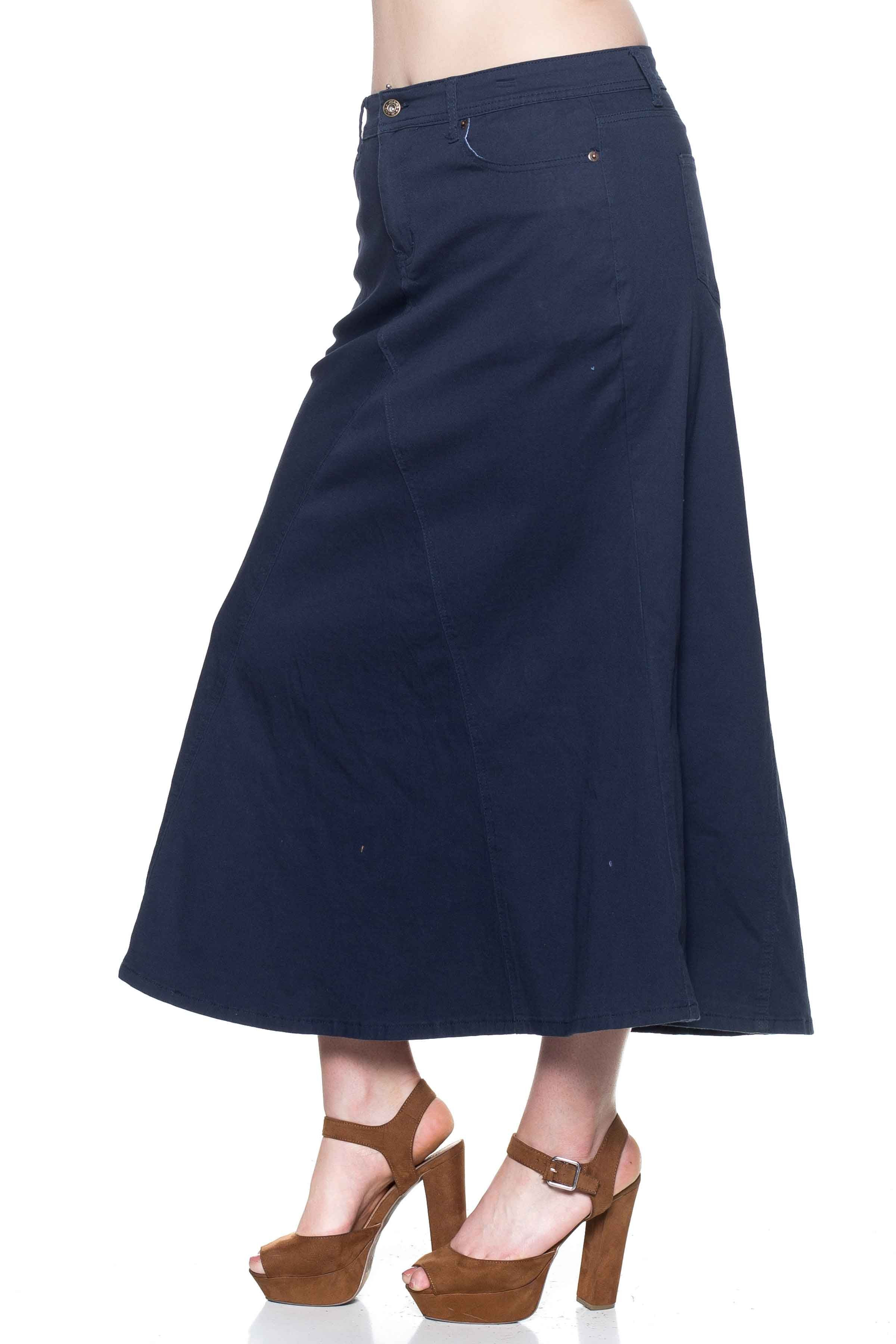 Denim Long Skirt Plus Size