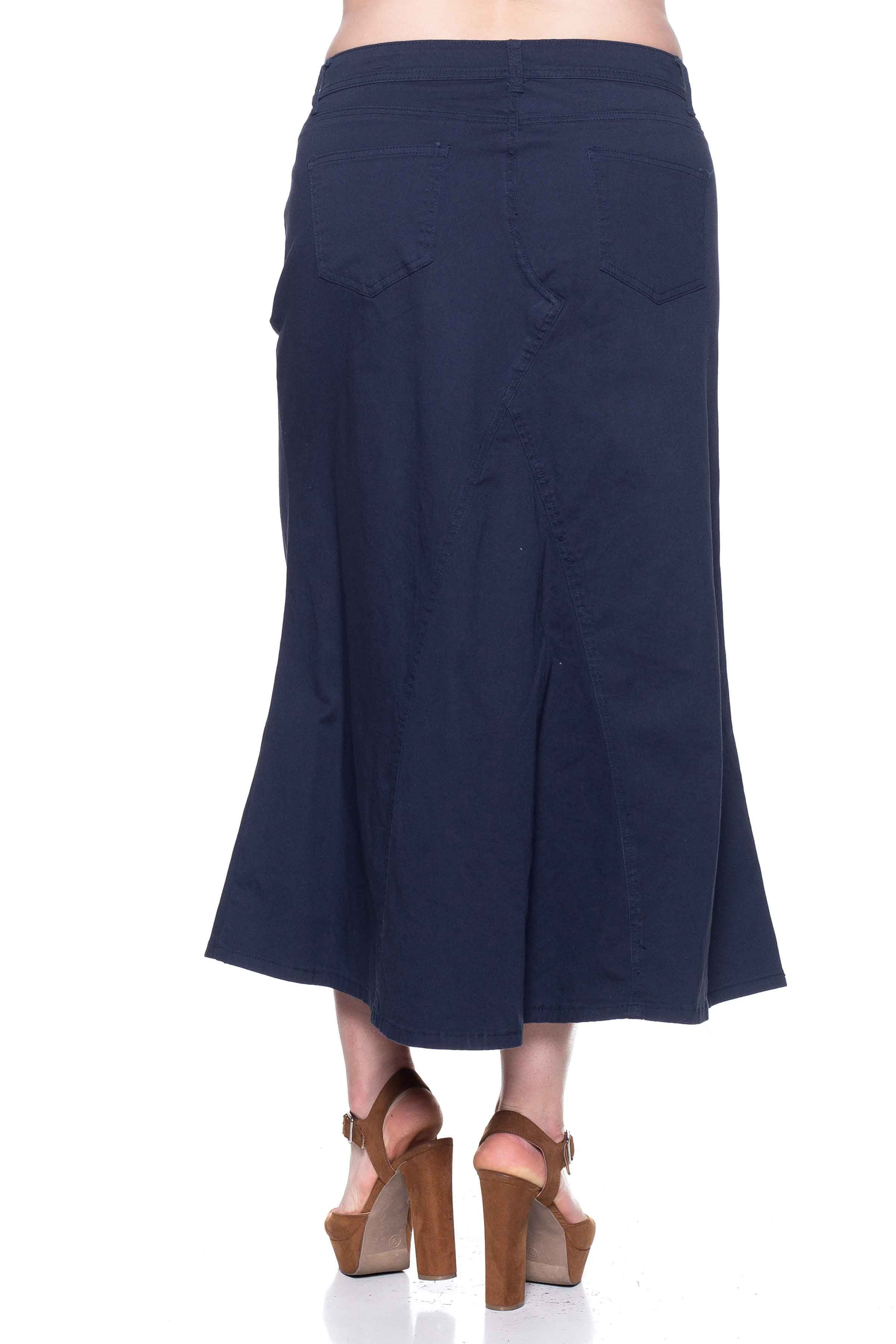 Denim Long Skirt Plus Size