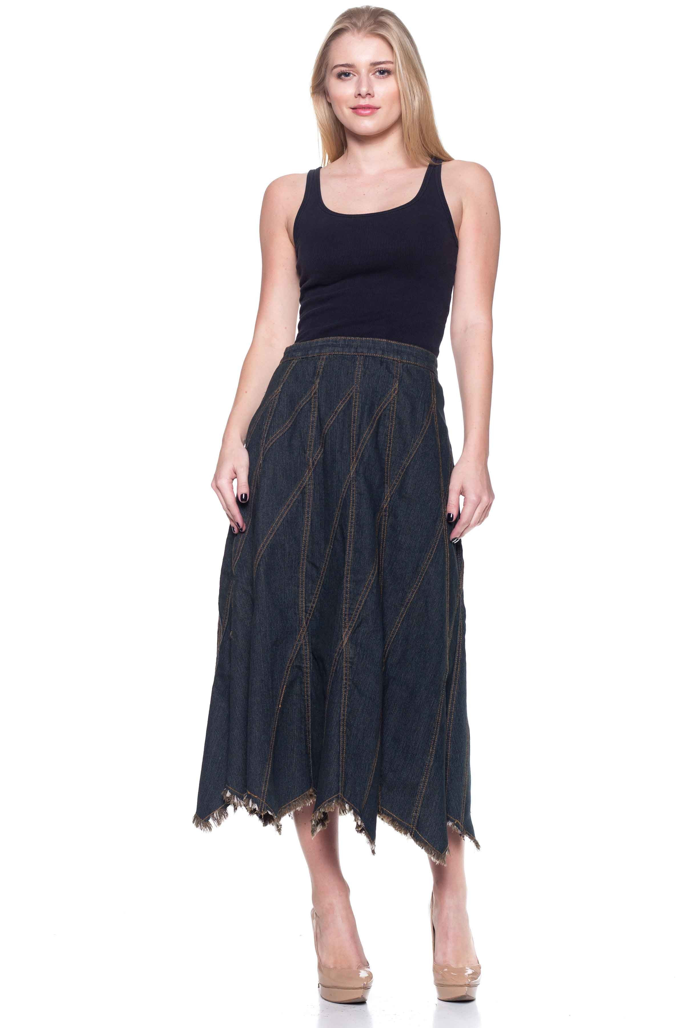 Denim Long Skirt