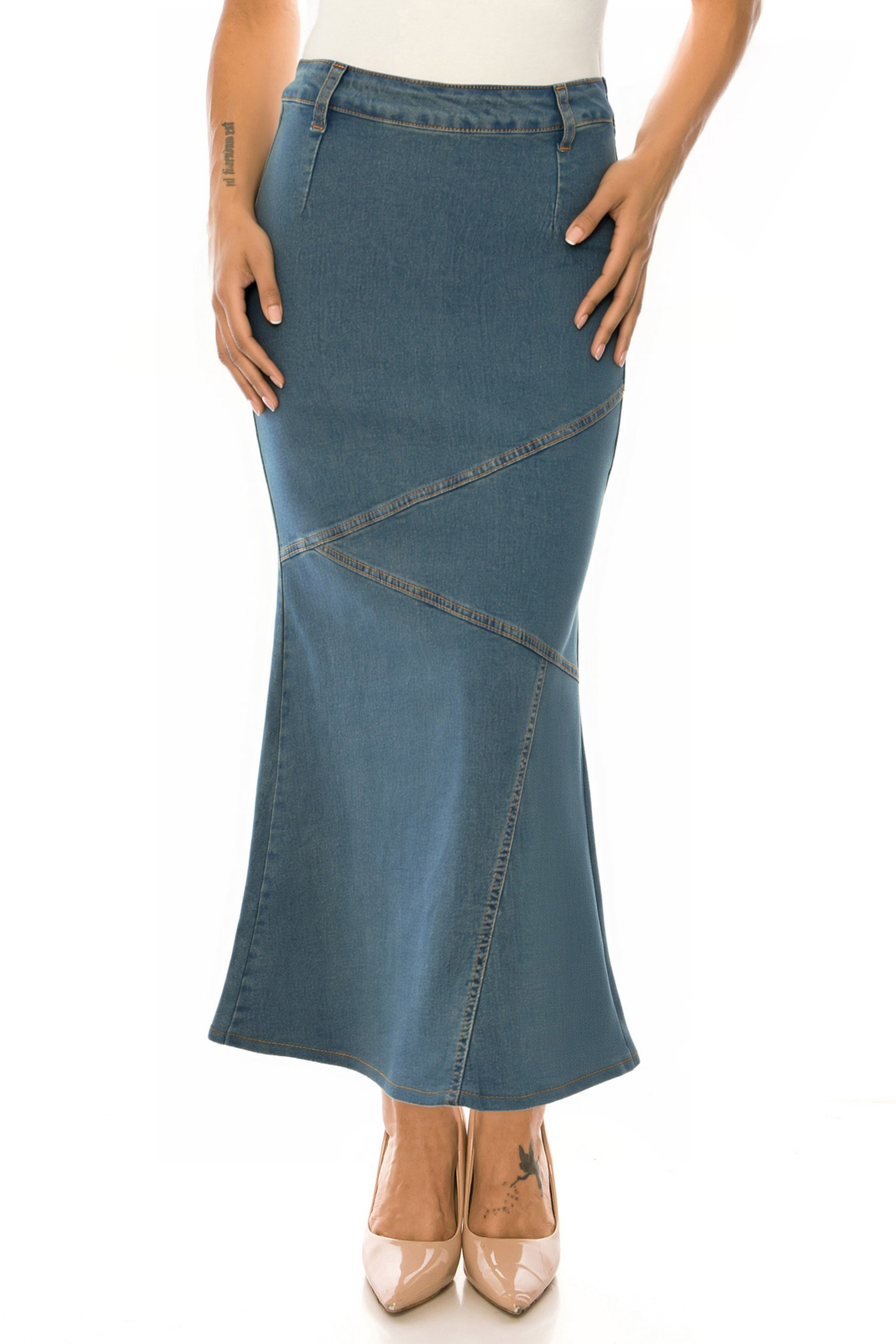 Denim Long Skirt
