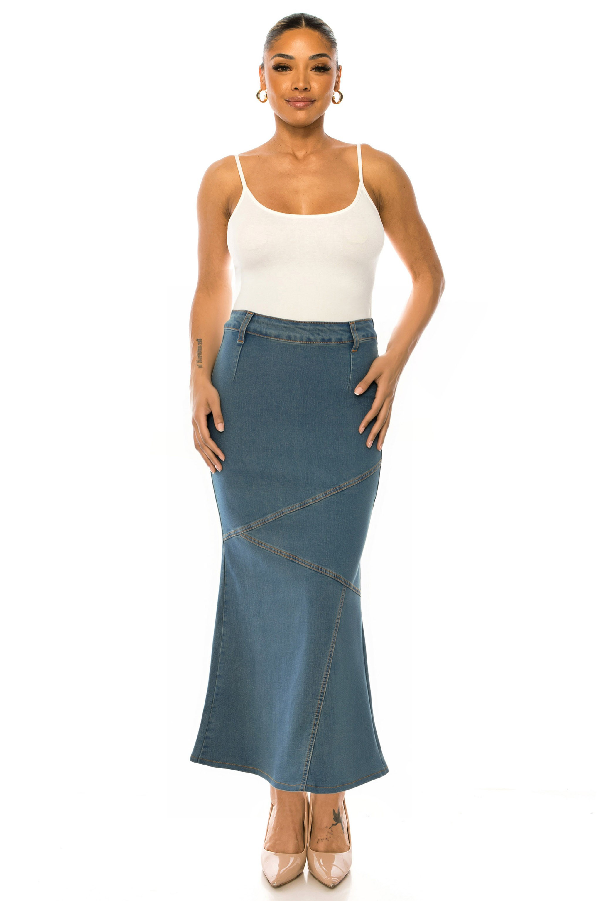 Denim Long Skirt