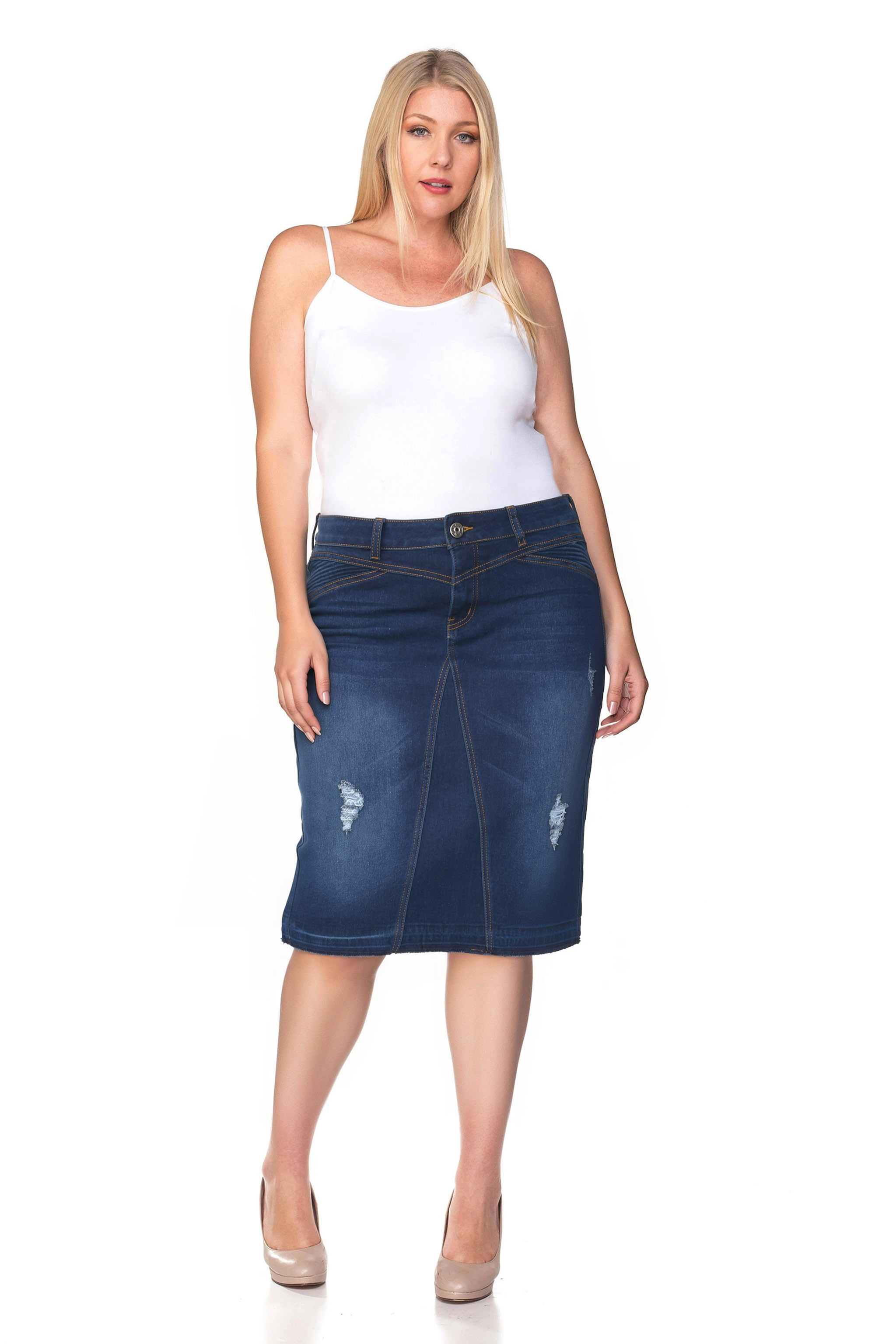 Denim Skirt Plus Size