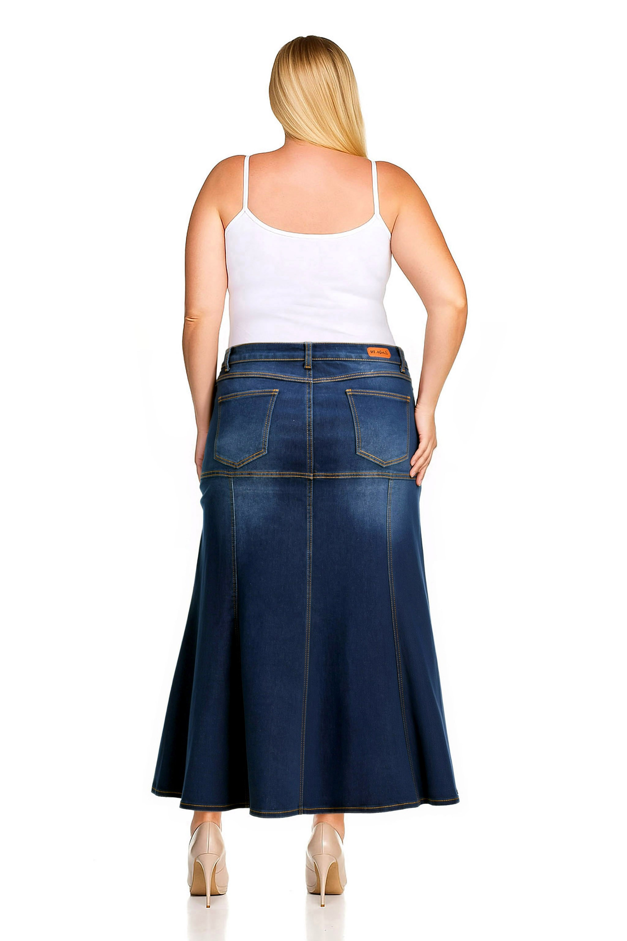 Denim Long Skirt Plus Size