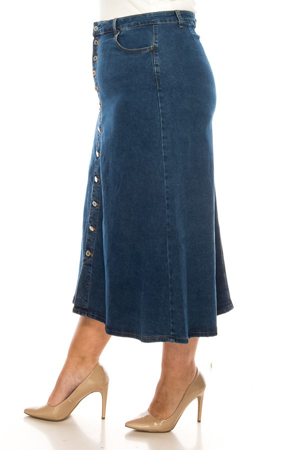 Denim Long Skirt Plus Size