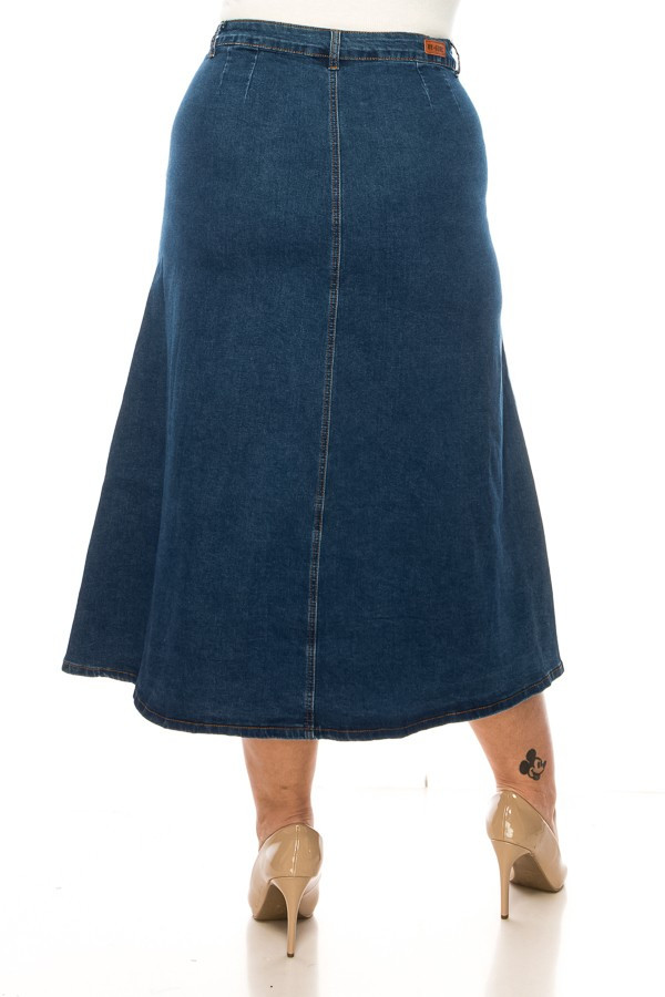 Denim Long Skirt Plus Size