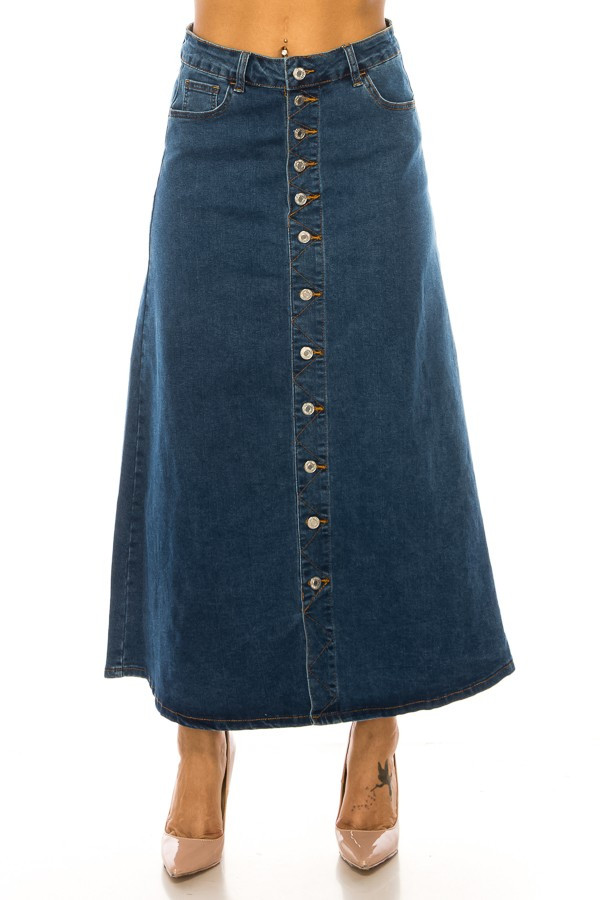 Denim Long Skirt