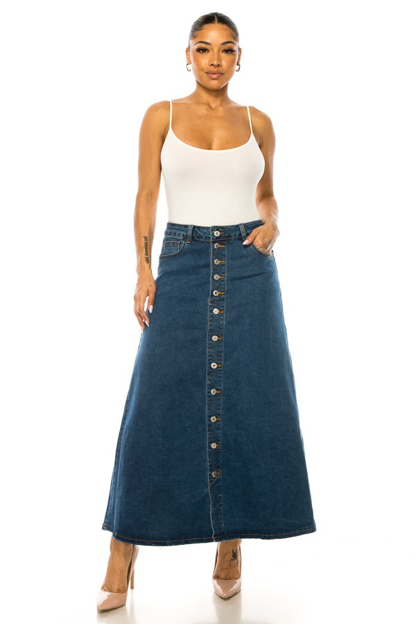 Denim Long Skirt