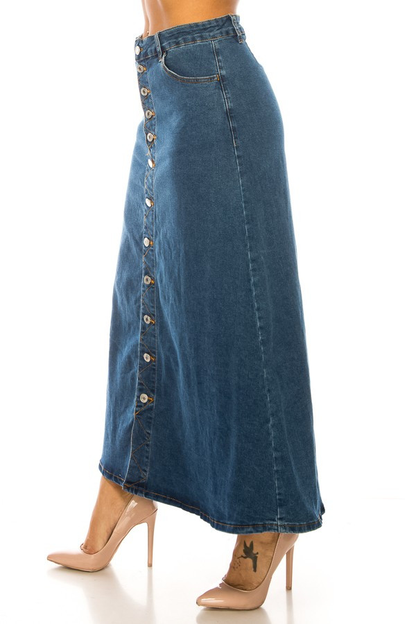 Denim Long Skirt
