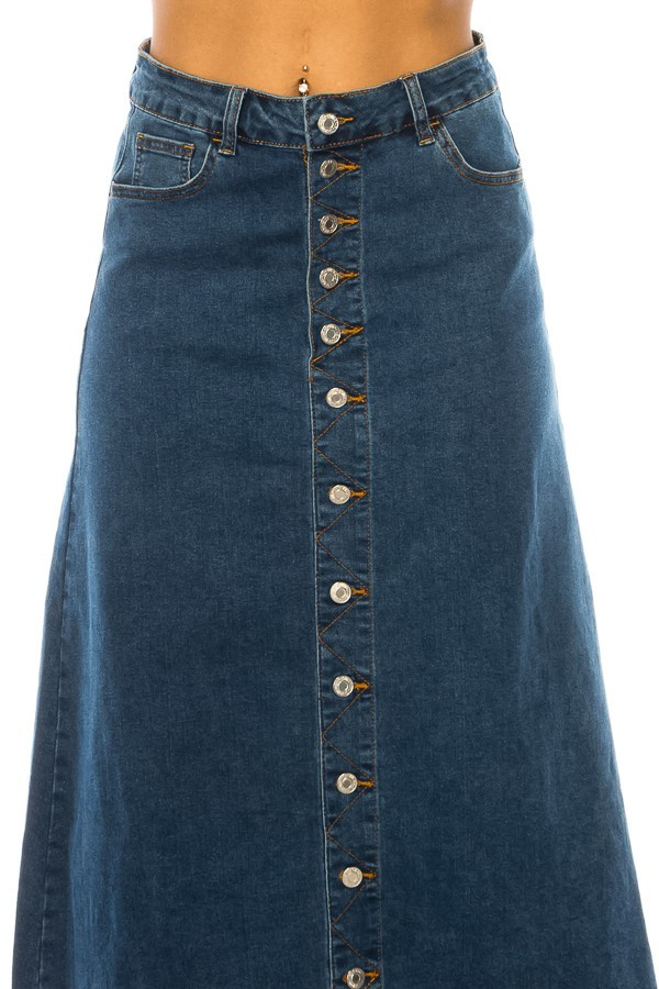 Denim Long Skirt