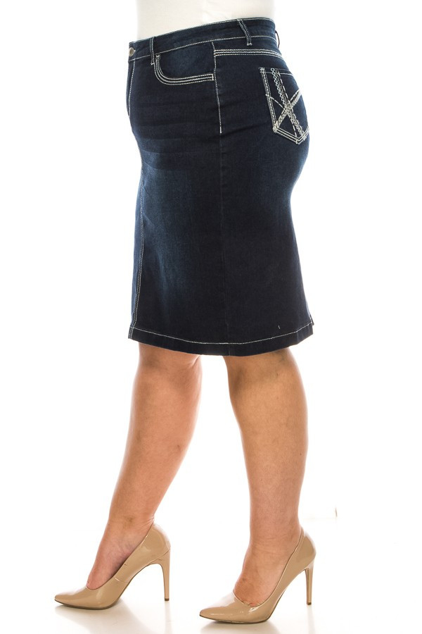 Denim Skirt Plus Size
