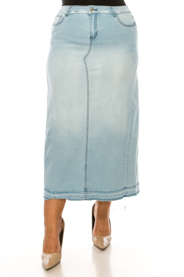Denim Long Skirt Plus Size
