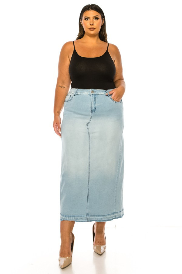 Denim Long Skirt Plus Size
