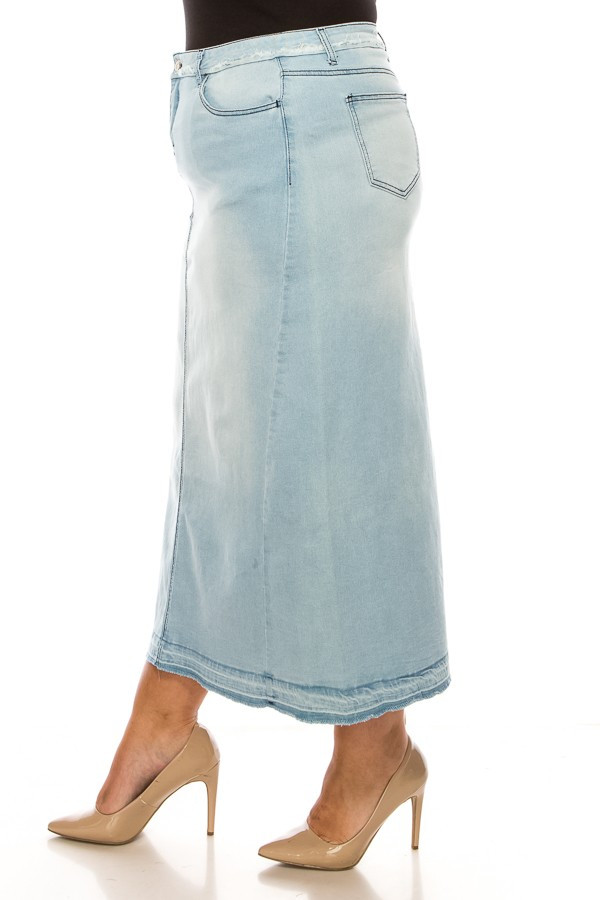 Denim Long Skirt Plus Size