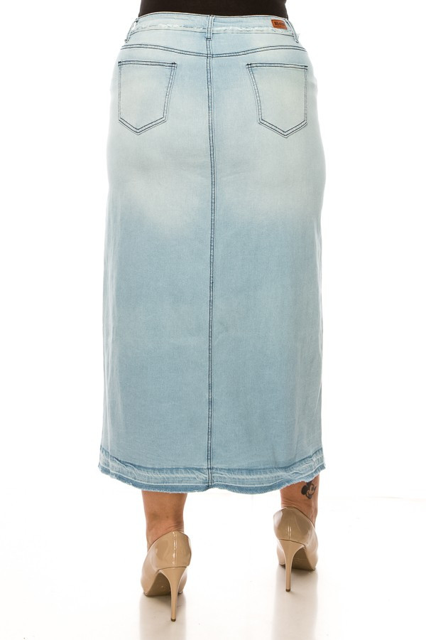 Denim Long Skirt Plus Size